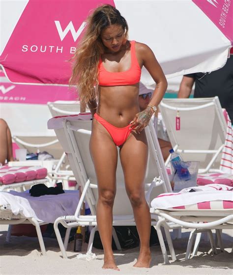 karrueche tran in bikini on the beach in miami celebzz