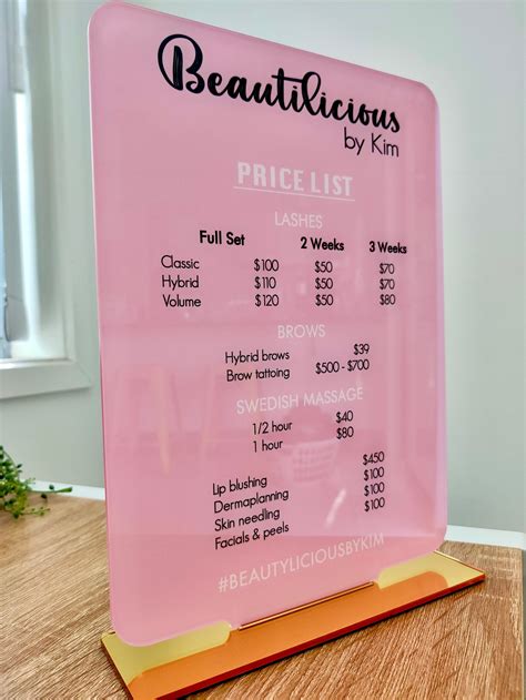 price list sign business signage custom business sign etsy