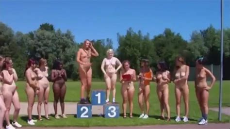 naked sports girls running naked on a running track