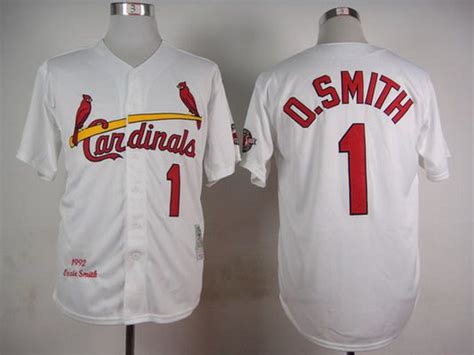 Men S St Louis Cardinals 1 Ozzie Smith 1992 White Mitchell And Ness