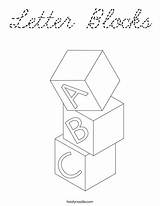 Coloring Blocks Letter Cursive Print Ll sketch template