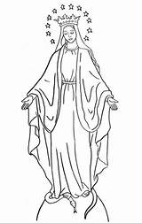 Coloring Catholic Fatima sketch template