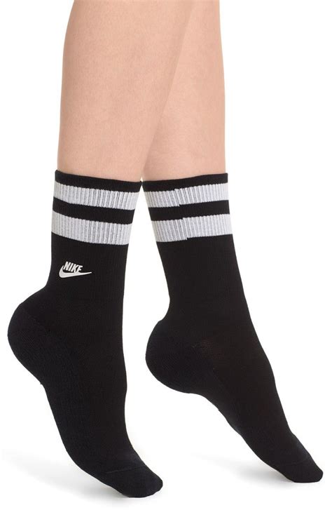 stripe top crew socks main color black white active