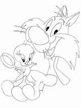 Tweety Sylvester Fun Kids Coloring Pages sketch template