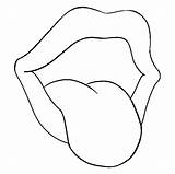 Tongue Mouth Template Coloring sketch template