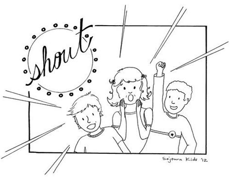 shout coloring page  kids coloring pages cartoon coloring pages