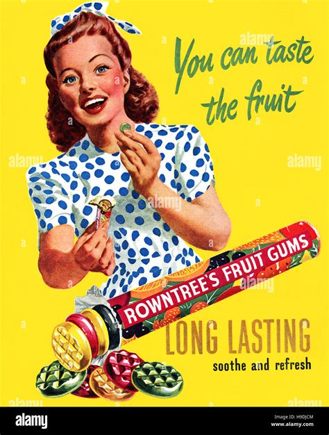 british advertisement  rowntrees fruit gums stock photo alamy