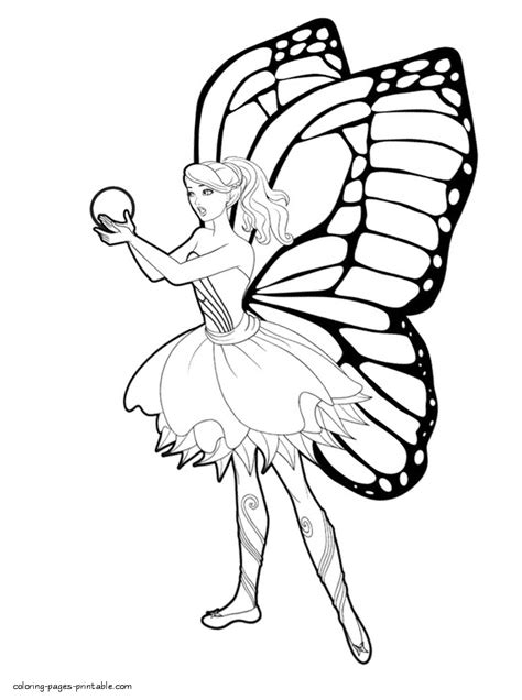 coloring pages  fairy princess  barbie mariposa coloring pages