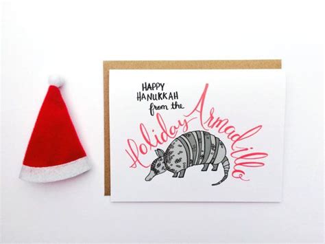 Funny Hanukkah Card Holiday Armadillo By