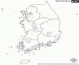 Map Korea South Coloring Pages Asia North sketch template