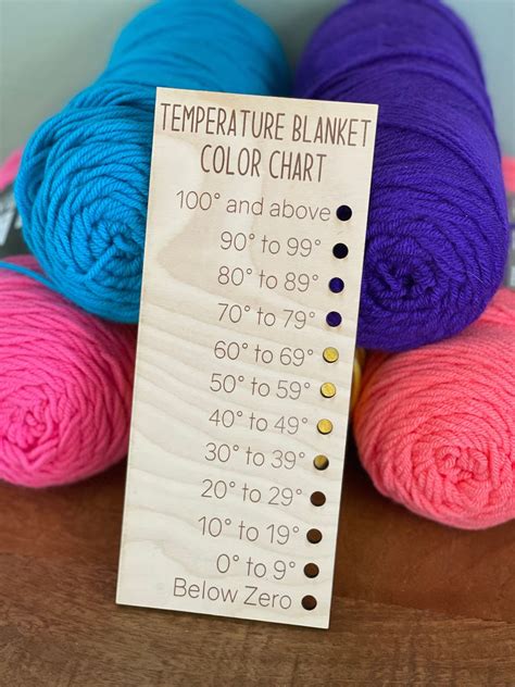 temperature blanket color chart reusable wood card crochet blanket