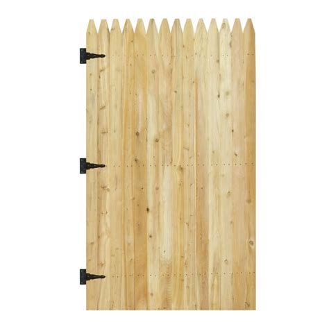 ft   ft white cedar stockade wood fence gate  lowescom