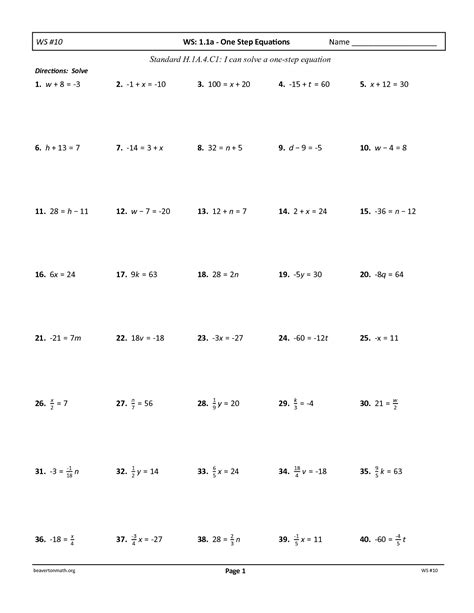 step equations  rational coefficients worksheet  images