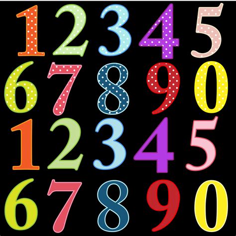 numbers colorful clip art  stock photo public domain pictures