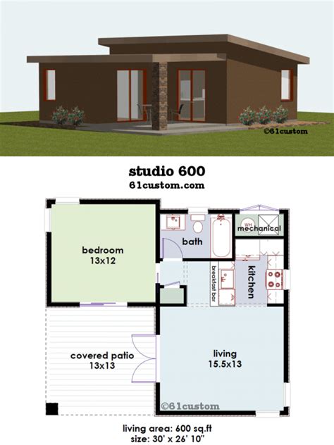 studio small house plan custom contemporary modern house plans