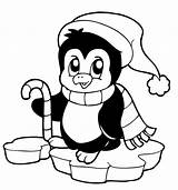 Penguin Coloring Pages Cliparts Cartoon Cute sketch template