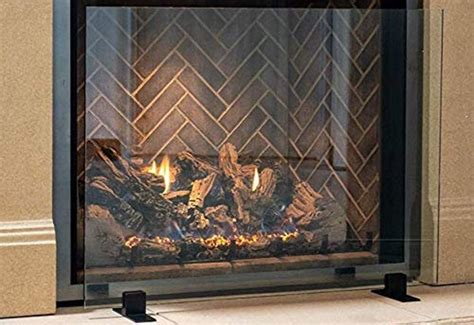Manhattan Modern Free Standing Glass Fireplace Screen