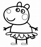 Peppa Suzy Sheep Tutu sketch template