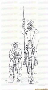 Quijote Sancho Panza Mancha Pinturas Quixote Literatura Ilustrados Ilustraciones Lienzo Esculturas Frases Visitar Pirograbado sketch template