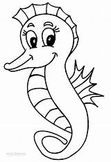 Coloring Seahorse Sea Horse Pages Clipart sketch template