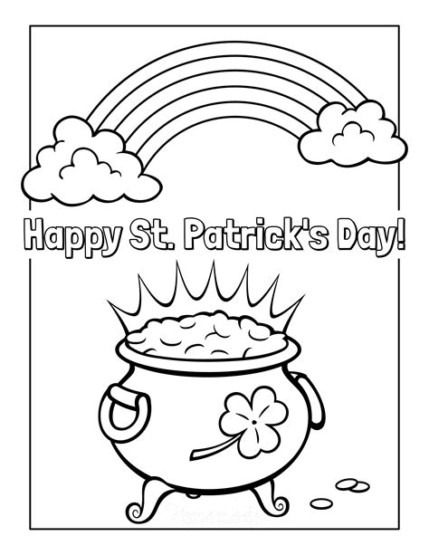 coloring pages rainbow pot  gold