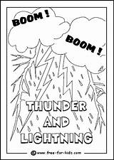 Coloring Lightning Thunder Weather Sheet Pages Colouring Preschool Storm Kids Activities Crafts Clipart Printable Drawing Types Children Rain Sheets Activity sketch template