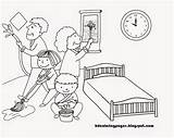 Cleaning Coloring House Pages Clean Family Drawing Clipart Bedroom Color Printable Getcolorings Famil Activity Time Drawings Print sketch template