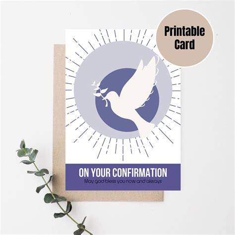 confirmation card printable confirmation card etsy