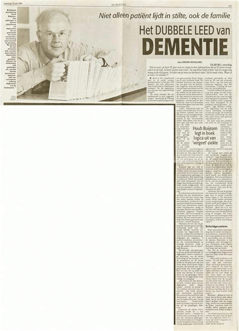 artikel    de telegraaf het dubbele leed van dementie trainingen traumaopvang