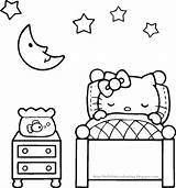 Coloring Pages Bedtime Kitty Hello Sheet Comments Kids sketch template