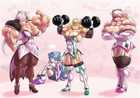 hacka doll upgrade by pegius muscle girl art in 2019 female muscle growth art girl dolls