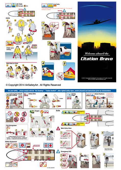 cessna citation bravo safety briefing card air safety art international