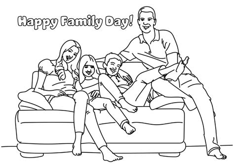 happy family day coloring pages