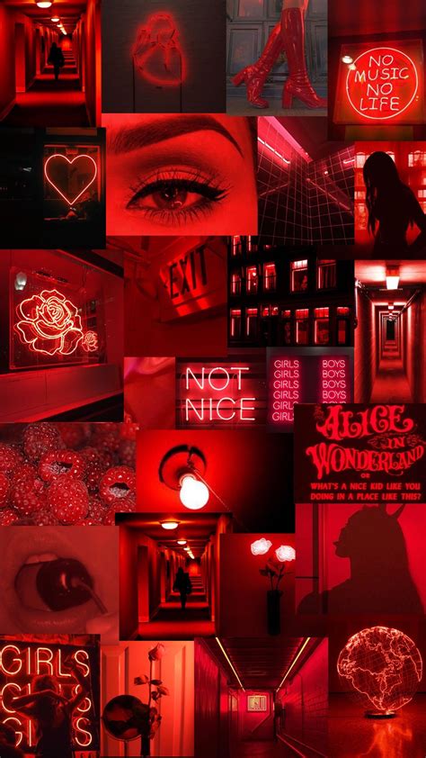 light red aesthetic collage wallpaper laptop garoto reclamao
