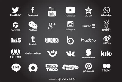 nuevos iconos  logos de redes sociales populares descargar vector