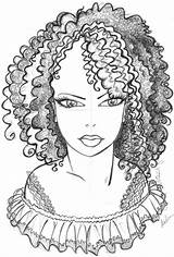 Coloring African Pages American Afro Kids Girl Lady Hair Woman Drawing Printable Color Blank Draw Famous Template Mandala Print Getdrawings sketch template