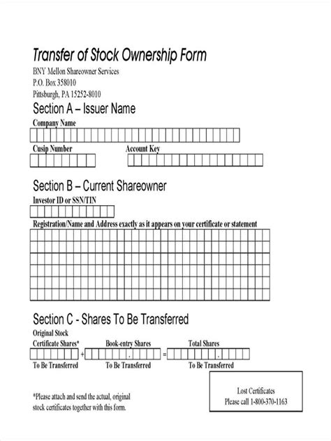 stock transfer  ownership agreement template  hq printable