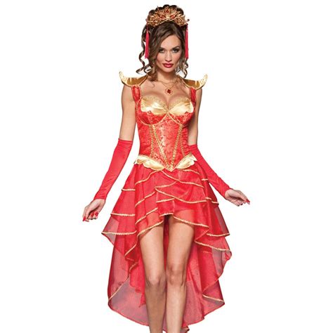 halloween costumes adult womens red queen of hearts costume dress