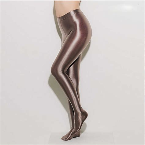 nestwomen tights pantyhose sexy tight fitting solid color satin pants