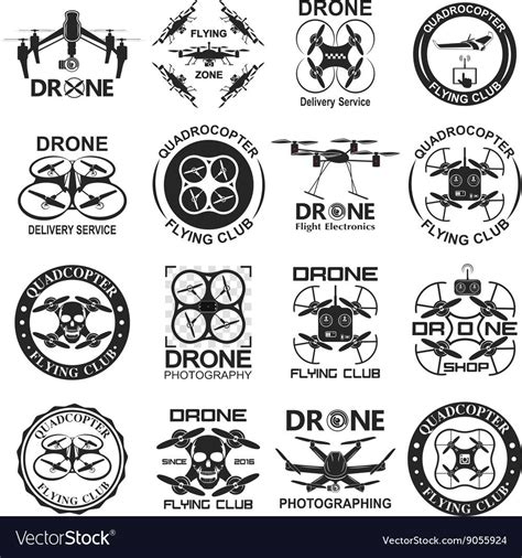 drone footage emblems royalty  vector image drone drone logo drone design