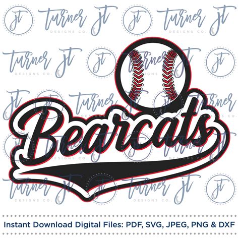 bearcats baseball bearcats softball svg cut file bearcats etsy