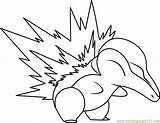 Coloring Cyndaquil Coloringpages101 Quilava Pokémon sketch template