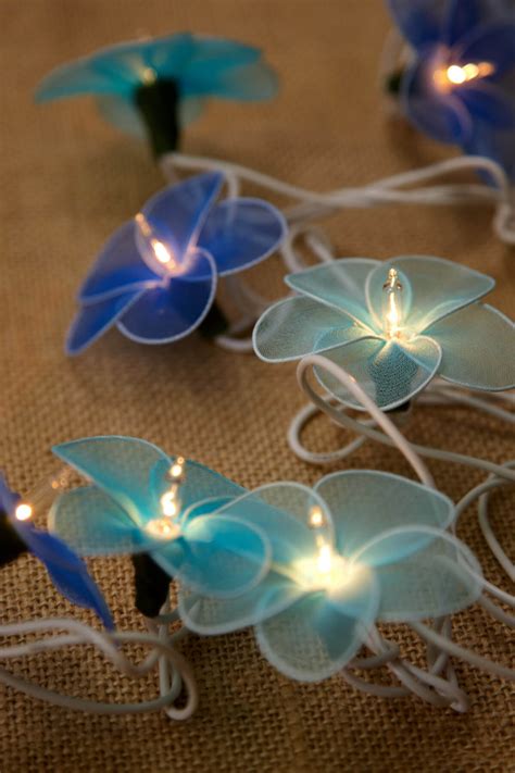 flower string lights blue