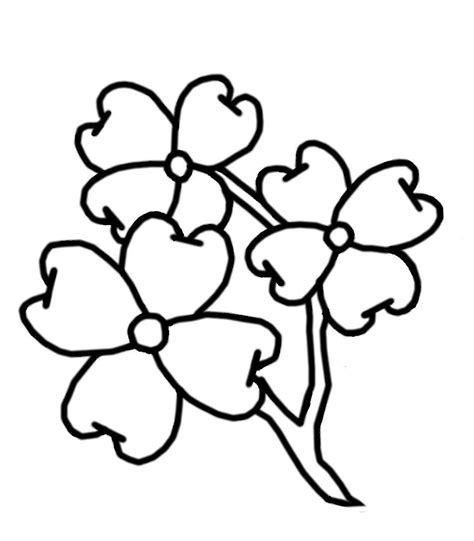coloring pages dogwood flowers  blackcatstitchcrafts  etsy