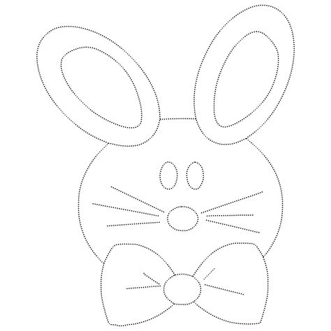 rabbit face tracing worksheet coloring page  print  color