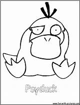 Psyduck Coloring Pokemon Pages Template sketch template