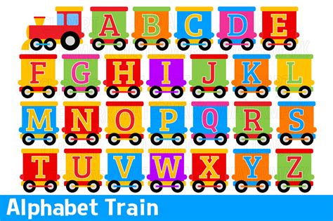 alphabet train clipart graphic  magreenhouse creative fabrica