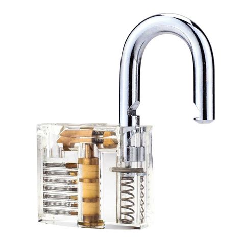clear transparent padlock practice lock lockpickable