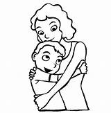 Coloring Son Mom Hugging Mothers Printable Kids Happy Pages Ecoloringpage Hijo sketch template