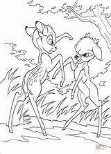 Bambi Coloring Pages Faline Figthing Printable sketch template